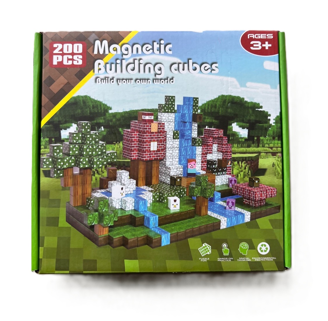 لگو مگنتی ماینکرافت 200 قطعه ای magnetic building cubes