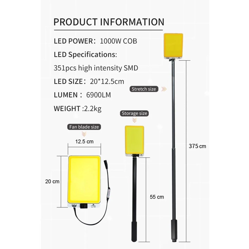 چراغ کمپینگ کانپکس ریموتی 12 ولت مدل FR 24 COB RF