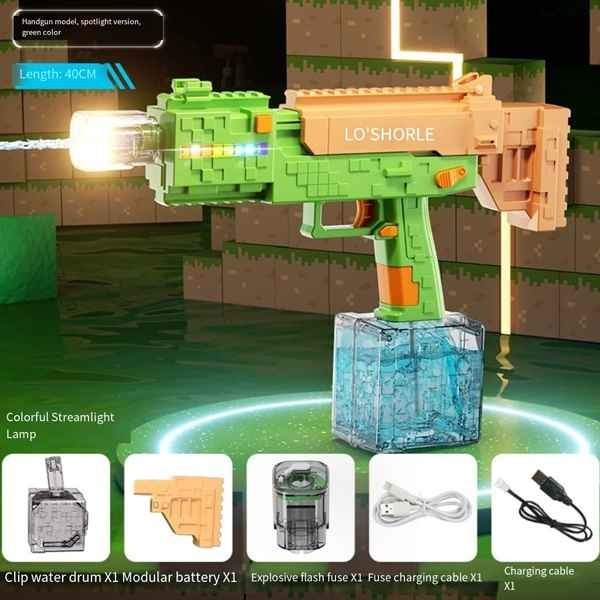 تفنگ آبپاش نوری طرح ماینکرافت Water Gun  SQ010B