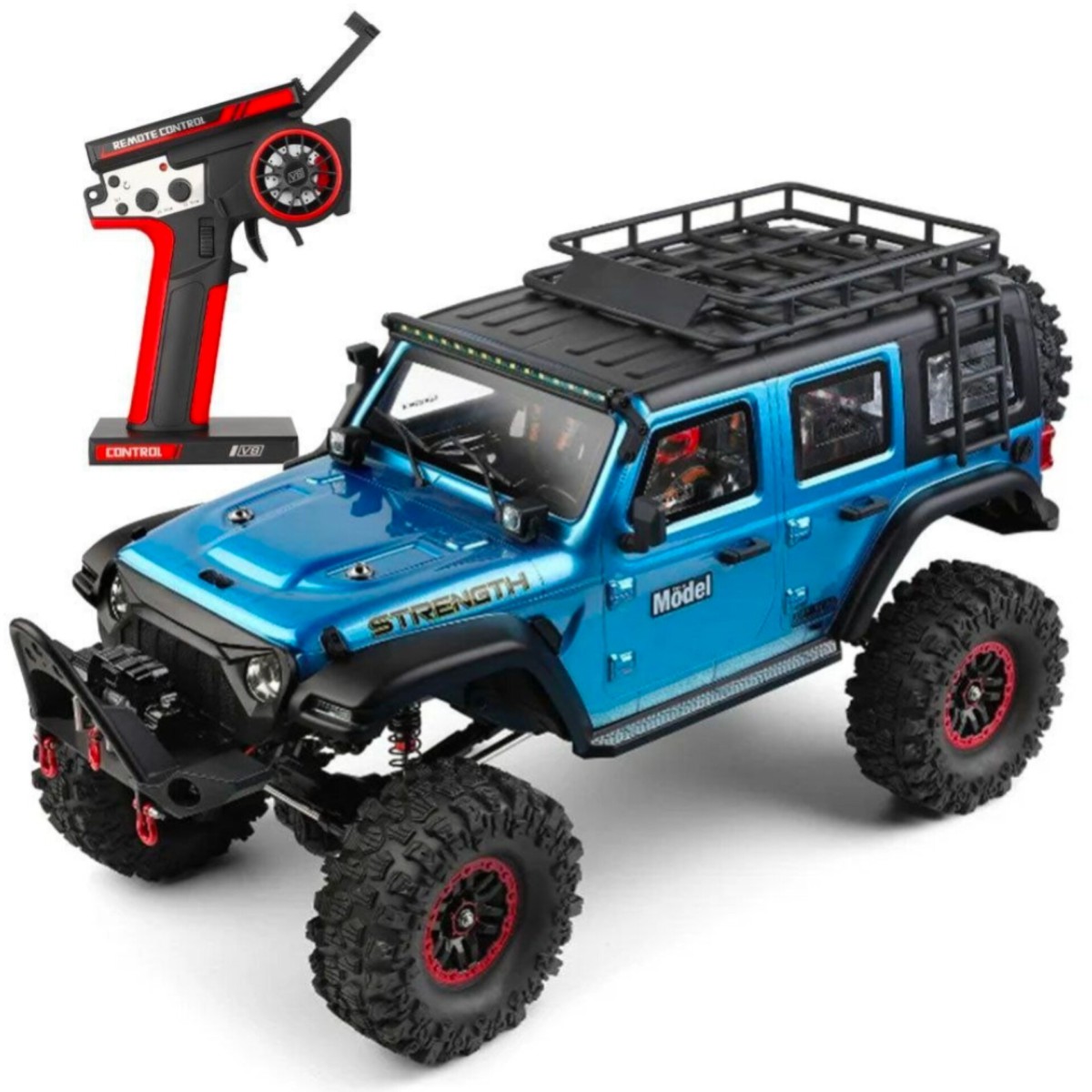 ماشین کنترلی دو دیفرانسیل صخره نورد جیپ روبیکن wltoys 104010 آبی 